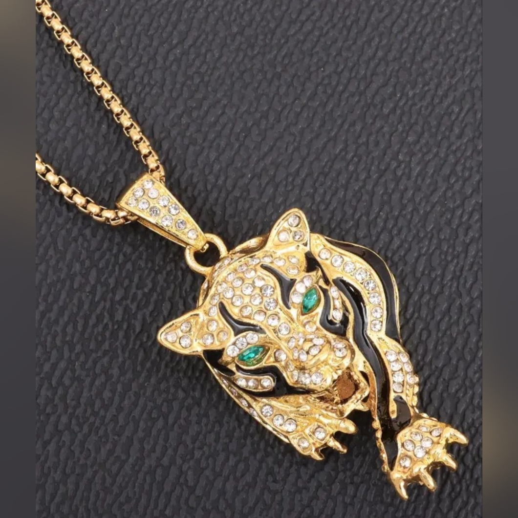 Women's Gold Plated Tiger Necklace